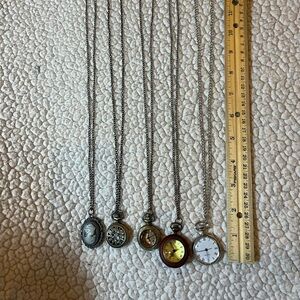 Elegant Silver and Gold Pendant Necklace Watch Lot NEED BATTERIES
